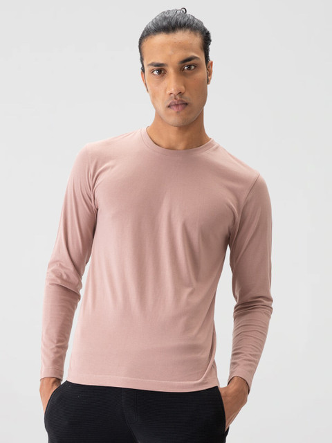 

DAMENSCH Men Pink Better Basics Full Crew Pink Solid T-shirt