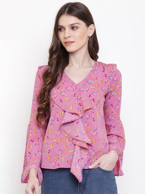 

Mayra Pink Floral Regular Top