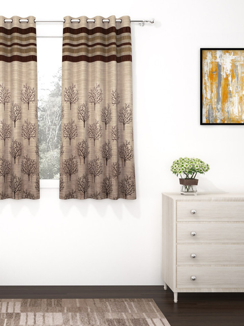 

Story@home Unisex Black Floral Jacquard Single Long Window Curtain