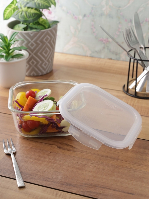 

Lock & Lock Transparent Glass Airtight Food Storage Container 840 Ml