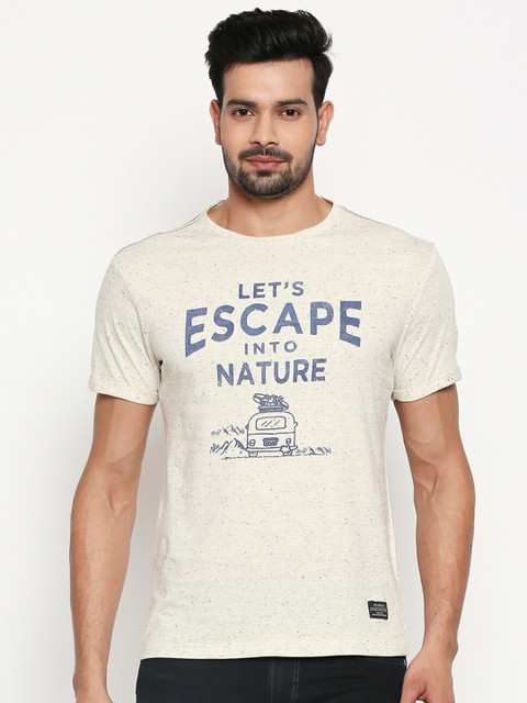 

People Men Grey Typography Printed T-shirt