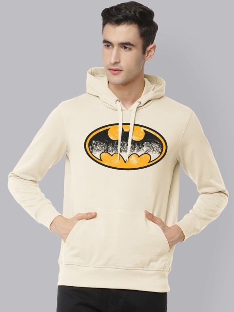 

Free Authority Men Cream-Coloured & Yellow Batman Printed Hooded Sweatshirt