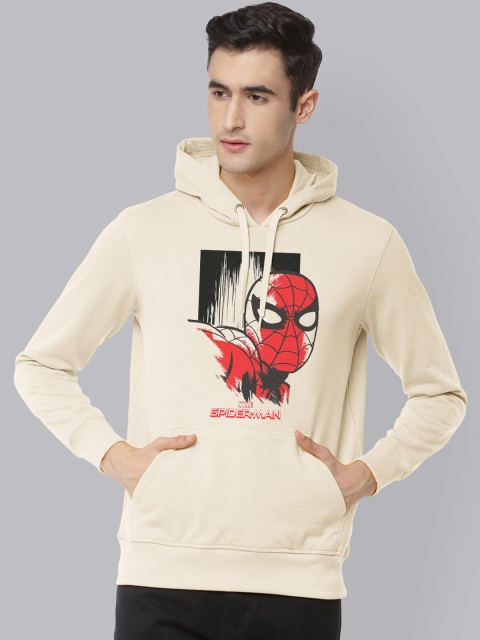 

Free Authority Men Cream-Coloured & Red Spiderman Printed Hooded Sweatshirt