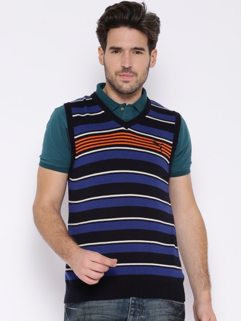 

PUMA Blue Striped SL Sleeveless Sweater