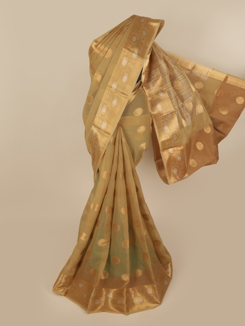 

Pothys Gold-Tone Pure Cotton Ethnic Motifs Woven Designed Saree