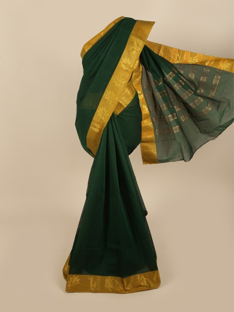 

Pothys Green & Gold-Toned Pure Cotton Saree