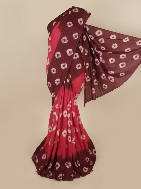 

Pothys Pink & Maroon Bandhani Pure Cotton Saree