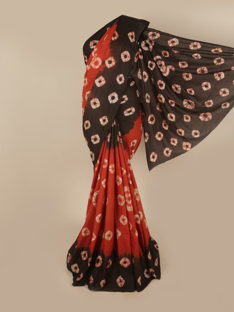 

Pothys Orange & Brown Bandhani Pure Cotton Saree