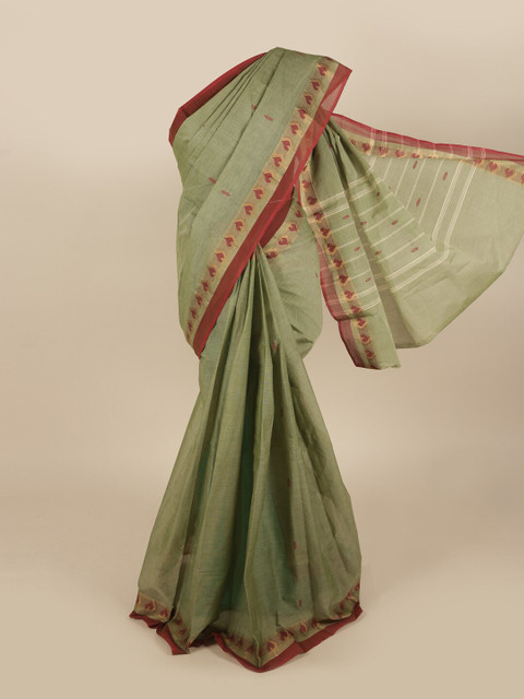 

Pothys Green & Red Pure Cotton Saree
