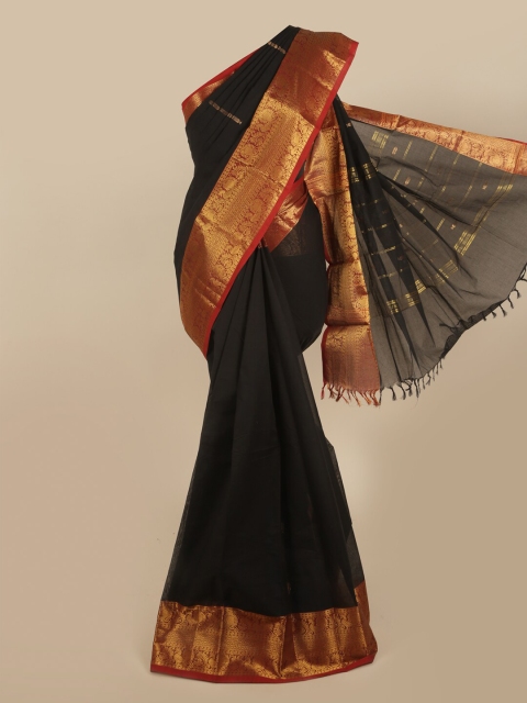 

Pothys Black & Red Zari Pure Cotton Saree