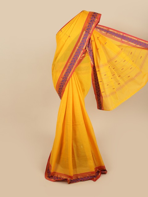 

Pothys Yellow & Purple Pure Cotton Saree