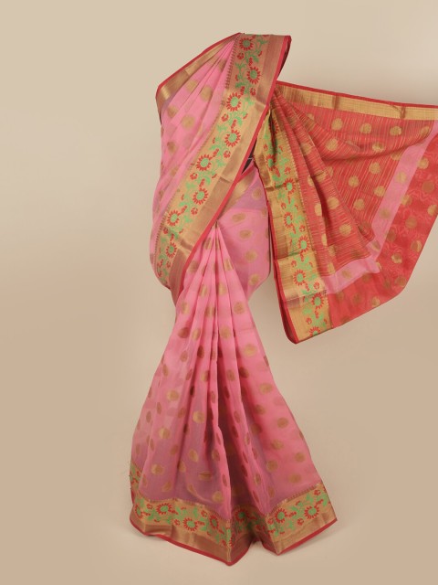 

Pothys Pink & Green Pure Cotton Saree