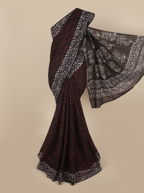 

Pothys Black & Off White Woven Design Pure Cotton Saree