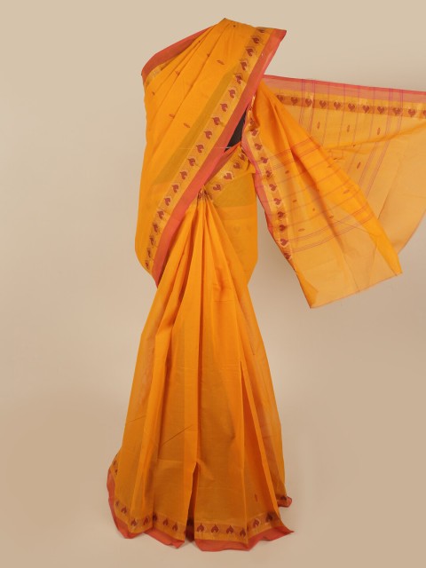 

Pothys Yellow & Orange Pure Cotton Saree
