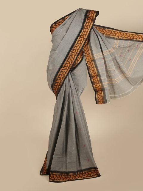

Pothys Grey & Black Woven Design Pure Cotton Saree