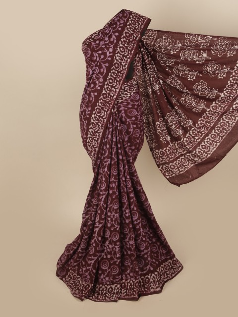 

Pothys Maroon Batik Pure Cotton Saree