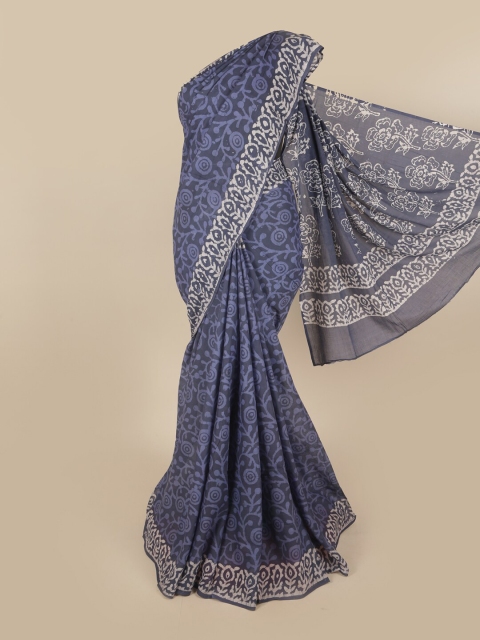 

Pothys Grey & White Woven Design Pure Cotton Saree