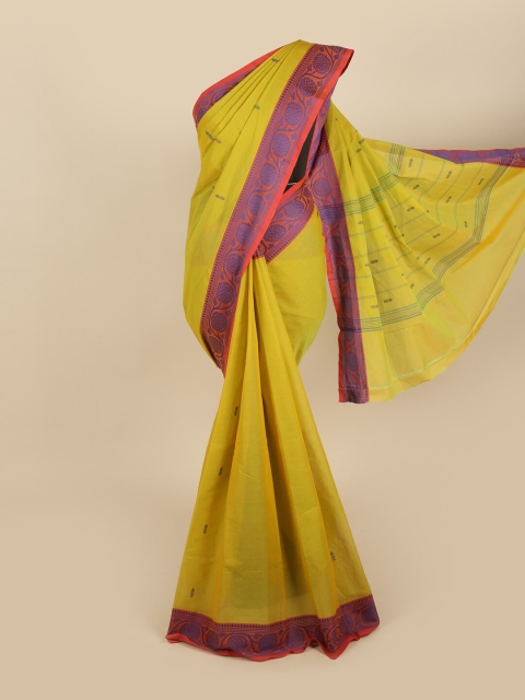 

Pothys Green & Red Woven Design Pure Cotton Saree