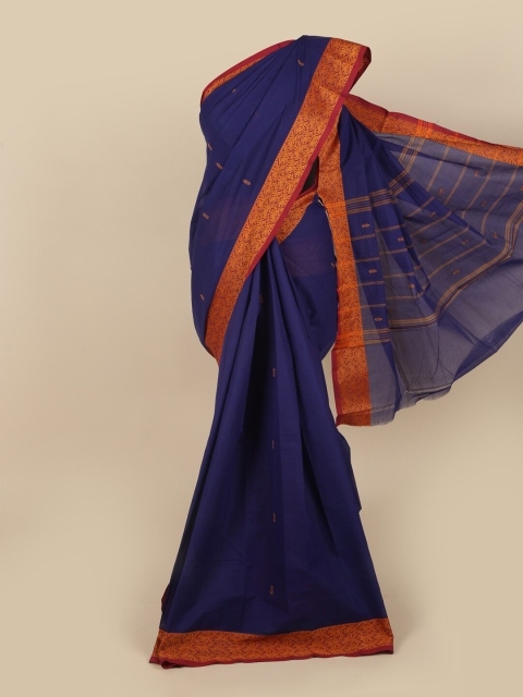 

Pothys Blue & Maroon Pure Cotton Saree