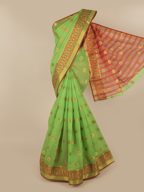 

Pothys Green & Red Pure Cotton Saree