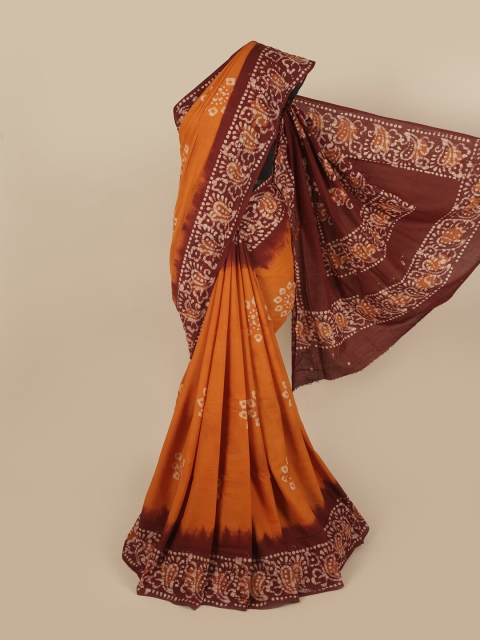 

Pothys Mustard & Brown Pure Cotton Saree
