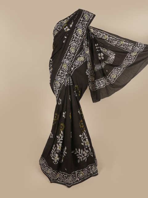 

Pothys Black & White Ethnic Motifs Pure Cotton Saree