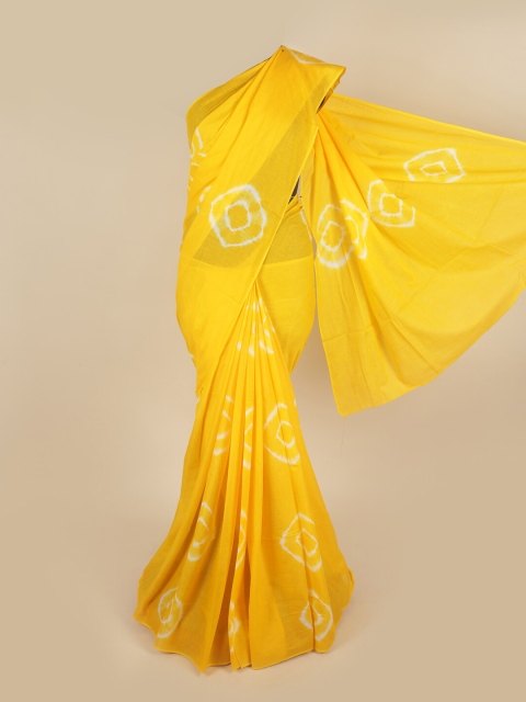 

Pothys Yellow & White Tie and Dye Pure Cotton Saree