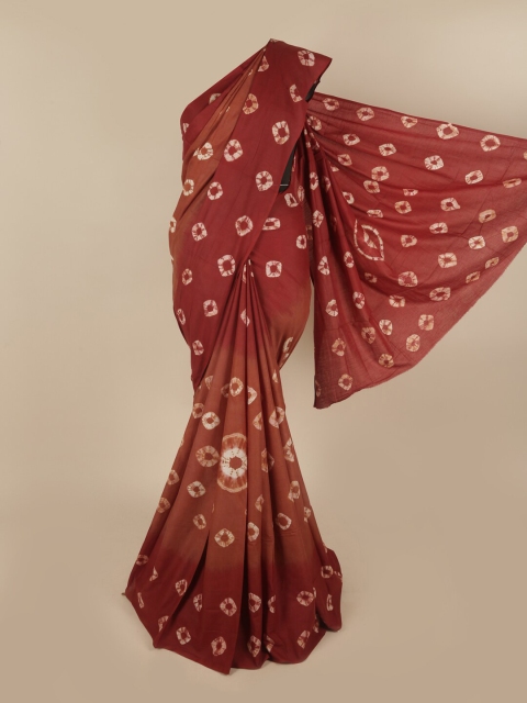 

Pothys Rust & Brown Tie and Dye Pure Cotton Saree