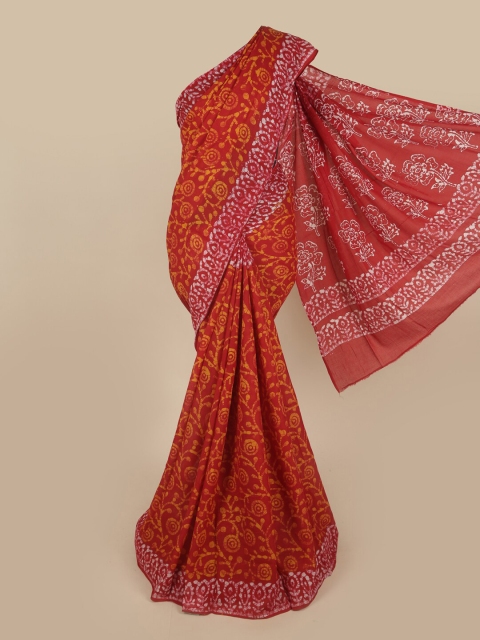 

Pothys Red & Orange Kalamkari Pure Cotton Saree