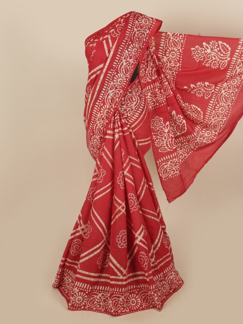 

Pothys Red & Beige Woven Design Pure Cotton Saree