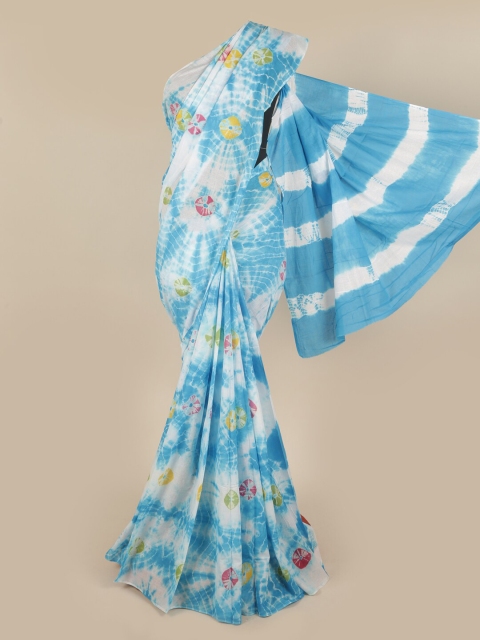 

Pothys Blue & White Tie and Dye Pure Cotton Saree