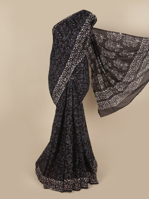 

Pothys Black & White Ethnic Motifs Pure Cotton Saree