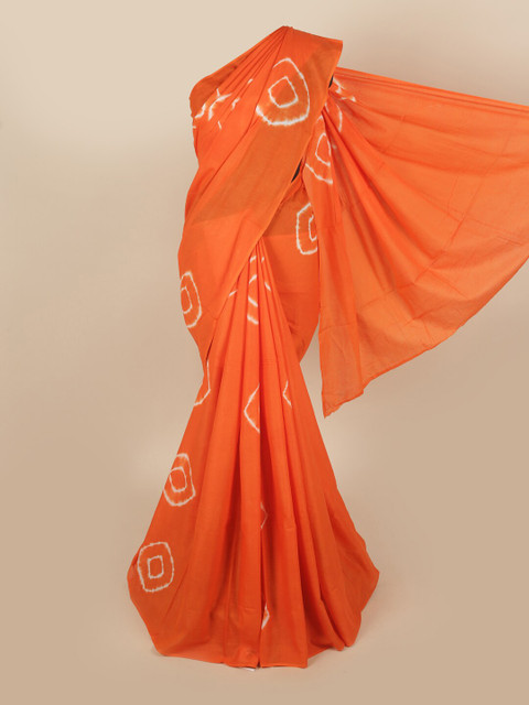 

Pothys Orange & White Pure Cotton Saree