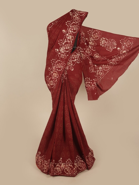 

Pothys Maroon & Beige Ethnic Motifs Pure Cotton Saree
