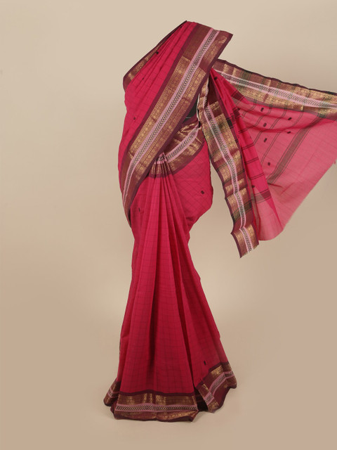 

Pothys Pink & Maroon Zari Pure Cotton Saree