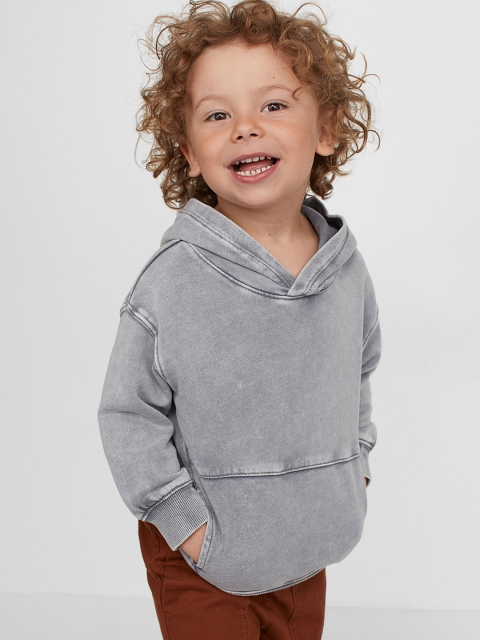 

H&M Boys Grey Solid Washed-Look Hoodie