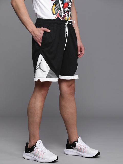

Nike Men Black & White Colourblocked M J DF AIR DIAMOND Regular Shorts
