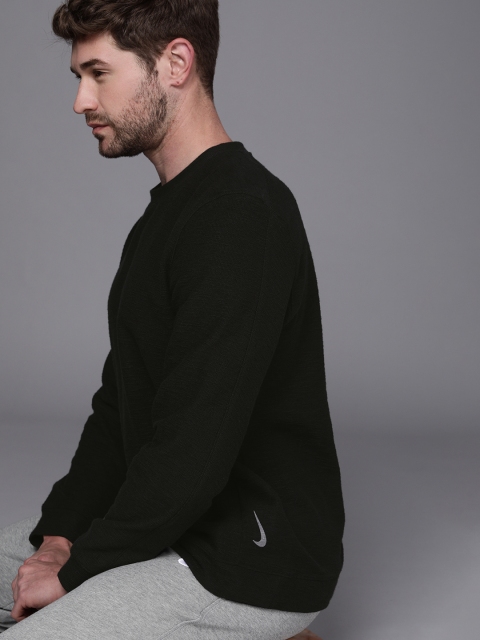 

Nike Men Black Solid Dri-FIT FL CORE Sustainable YOGA T-shirt