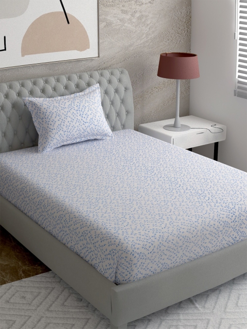 

EverHOME Multi Printed 144 TC Single Bedsheet with 1 Pillow Covers, Blue
