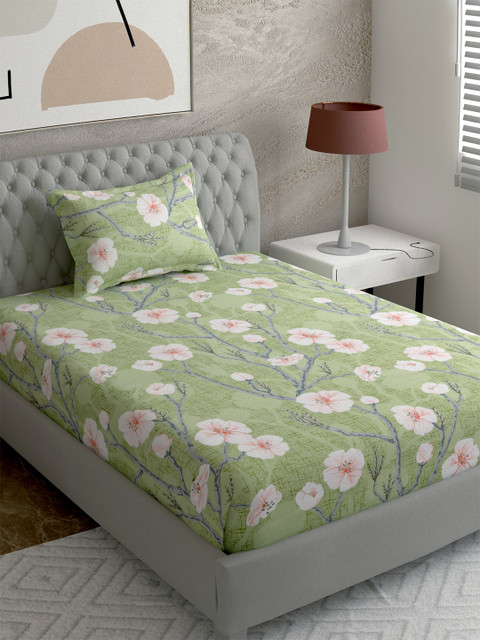 

EverHOME Multi Printed 144 TC Single Bedsheet with 1 Pillow Covers