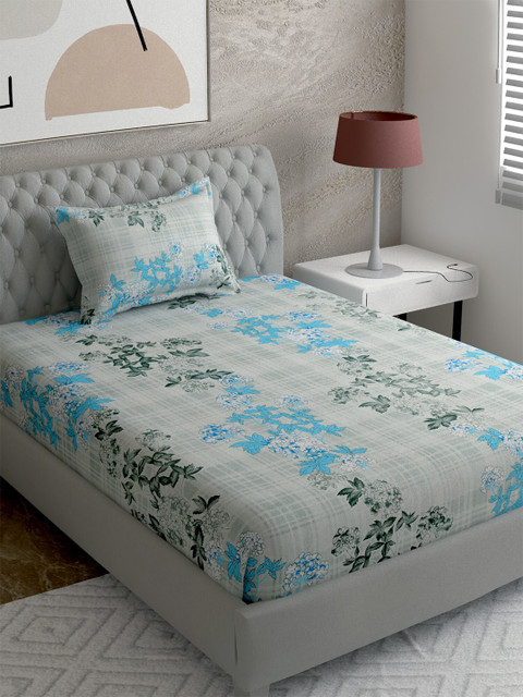 

EverHOME Multi Printed 144 TC Single Bedsheet with 1 Pillow Covers, Beige