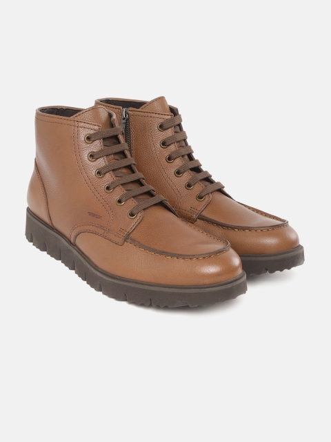 

Geox Men Brown Leather Sneakers