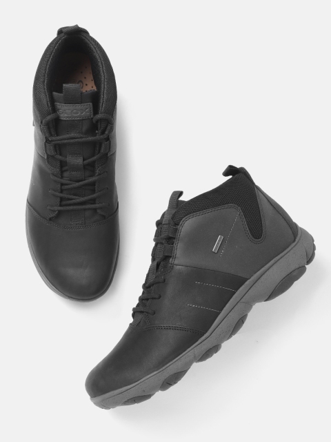 

Geox Men Black Leather Sneakers