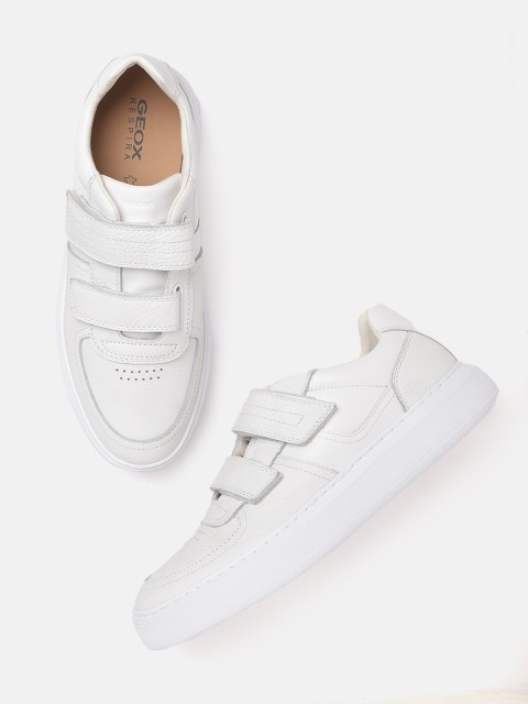 

Geox Men White Leather Sneakers