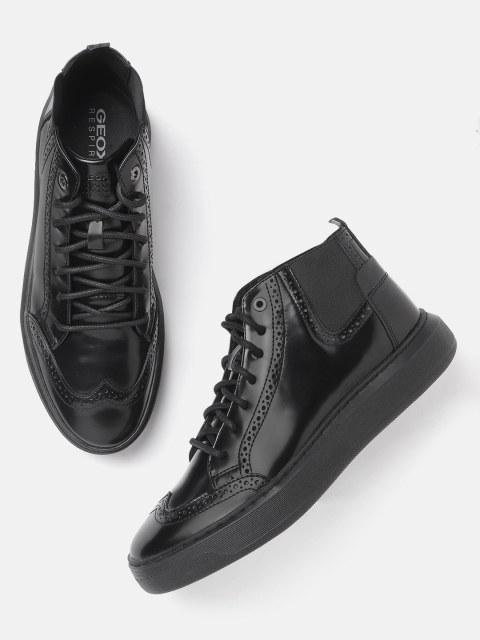 

Geox Men Black Leather Sneakers