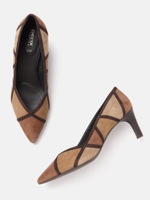 

Geox Women Rust & Brown Printed Leathe Platform Heeled Boots
