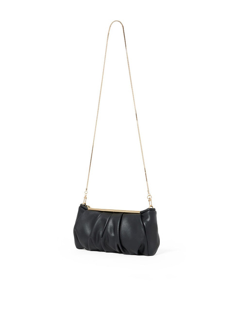 

Forever New Women Black Solid Ruche Purse