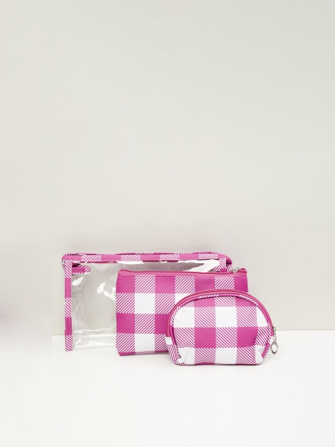

max Pink & White Checked Organizer