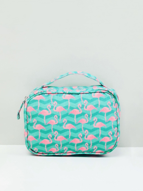 

max Women Teal Green & Pink Abstract Printed Zip Around Wallet