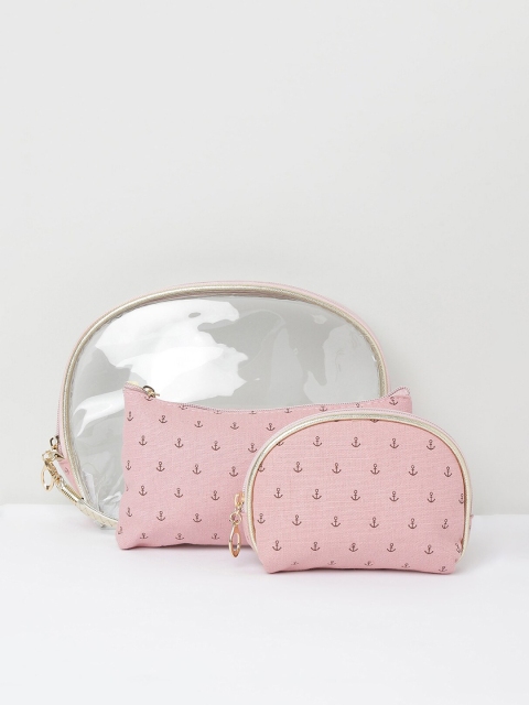 

max Women Pink & Transparent Set Of 3 Printed Organisers